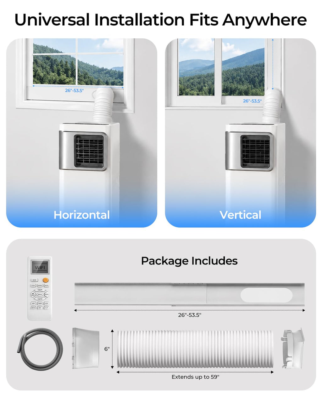 16000 BTU Portable Air Conditioners for Large Room up to 730 sq.ft 5-in-1 Smart AC Unit with WiFi APP/Remote Control, Fast Cooling