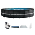 INTEX Ultra XTR 24 ft x 52 in Above Ground Pool Set, Round Swimming Pool with Steel Frame, 2100 GPH Sand Filter Pump, Ladder, Cover, & Ground Cloth