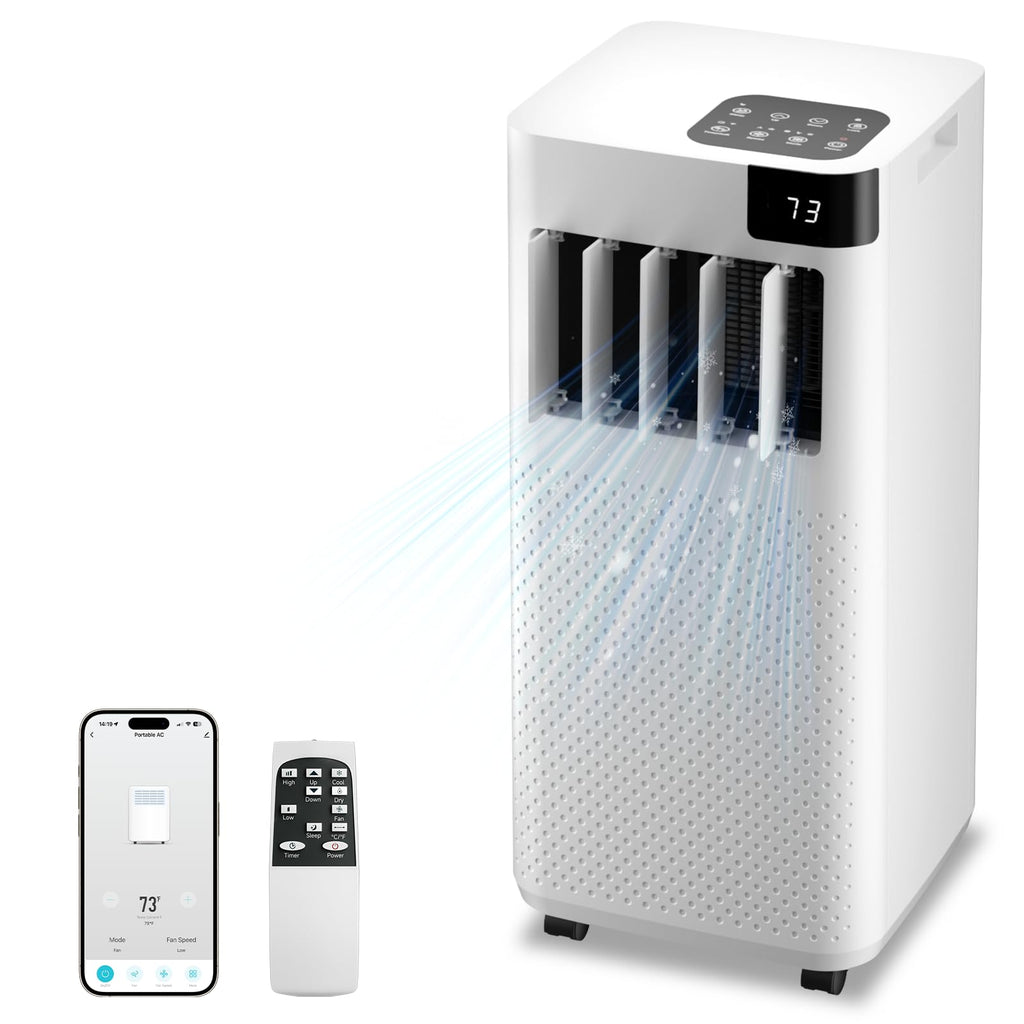 Augsmile Portable Air Conditioner 16,000 BTU with WiFi App Control, 5-in-1 AC Unit (Cool, Fan, Dehumidifier, Sleep, Timer)