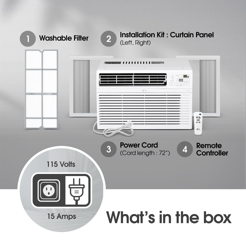 LG 10000 BTU Window Air Conditioners [2023] Remote Control WiFi App Ultra-Quiet Washable Filter Cools 450Sq.Ft
