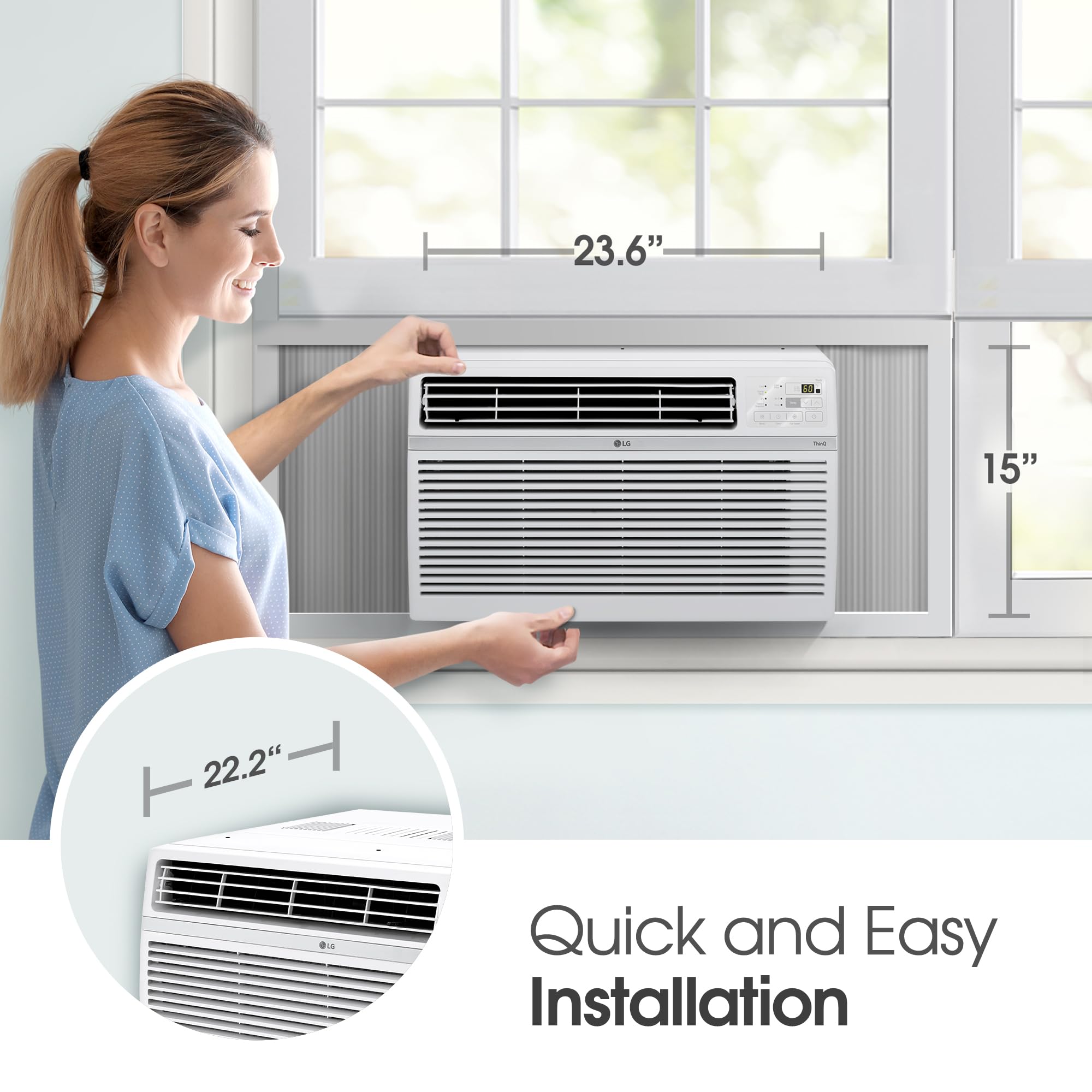 LG 12000 BTU Window Air Conditioner [2024 New]Remote Control WiFi Enabled Works w/LG ThinQ, Alexa