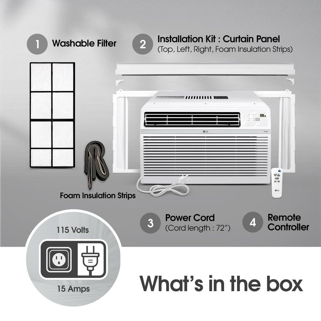 LG 12000 BTU Window Air Conditioner [2024 New]Remote Control WiFi Enabled Works w/LG ThinQ, Alexa