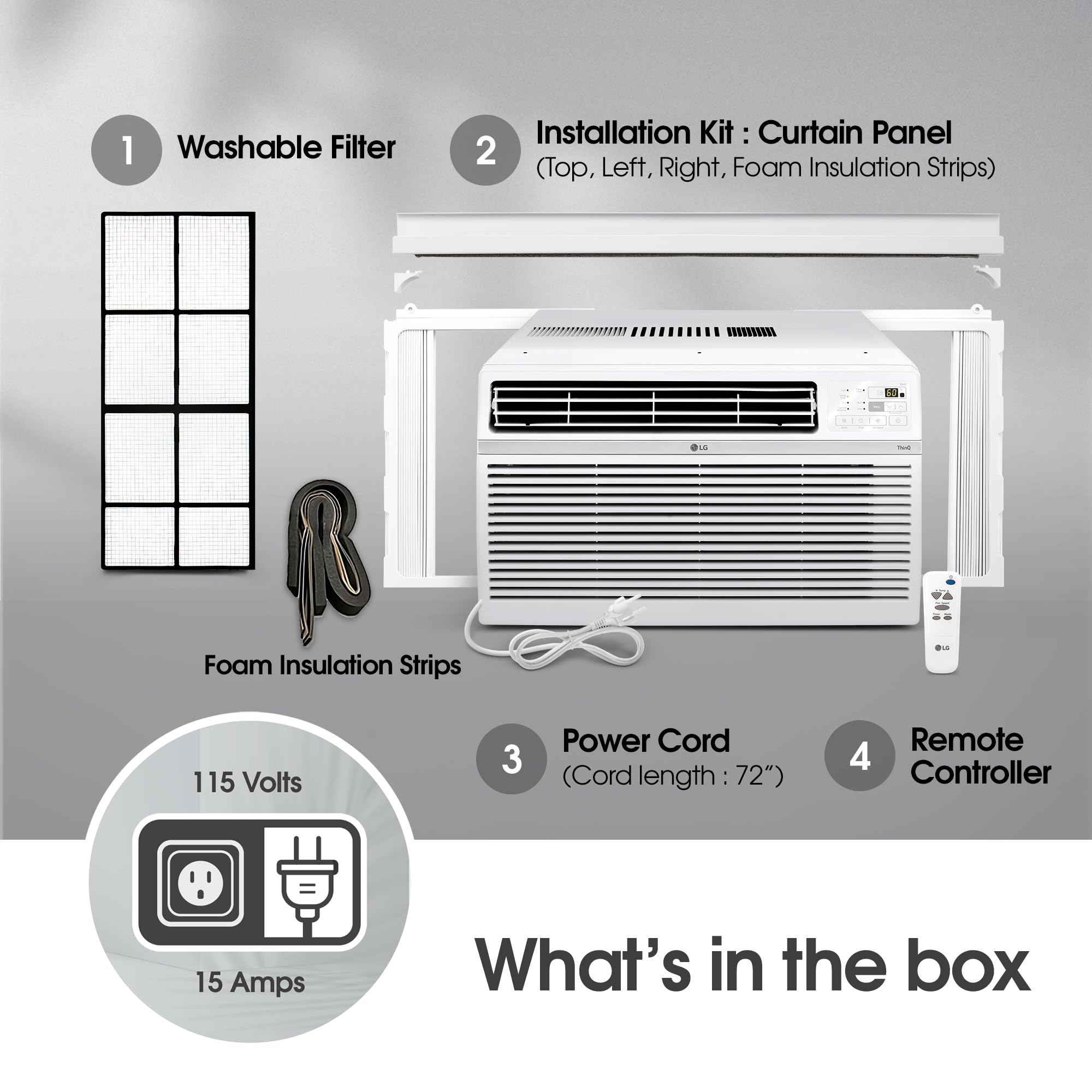 LG 12000 BTU Window Air Conditioner [2024 New]Remote Control WiFi Enabled Works w/LG ThinQ, Alexa