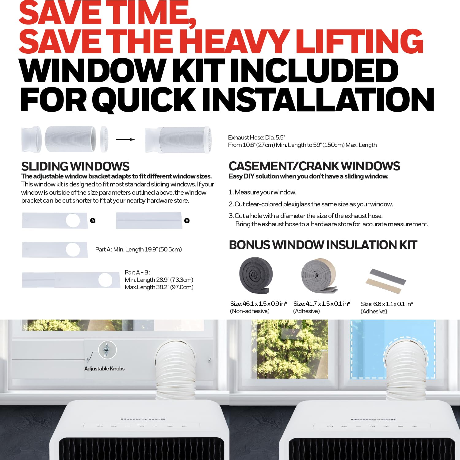 Honeywell 13,500 BTU Slim & Smart WiFi Portable AC with Fan, Dehumidifier, Alexa/Google Home Voice Control