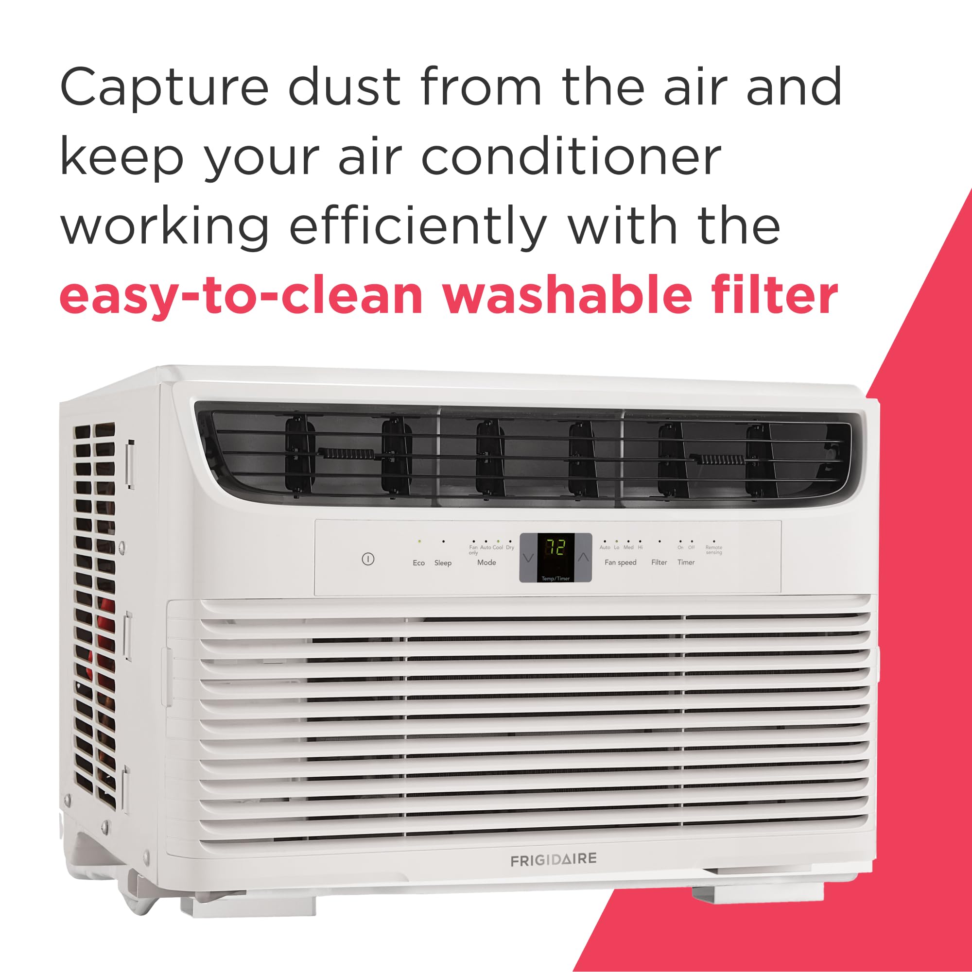 Frigidaire 8,000 BTU Window Air Conditioner with Remote Control, Cools Up to 350 Sq. Ft., Quiet Operation, Eco Mode