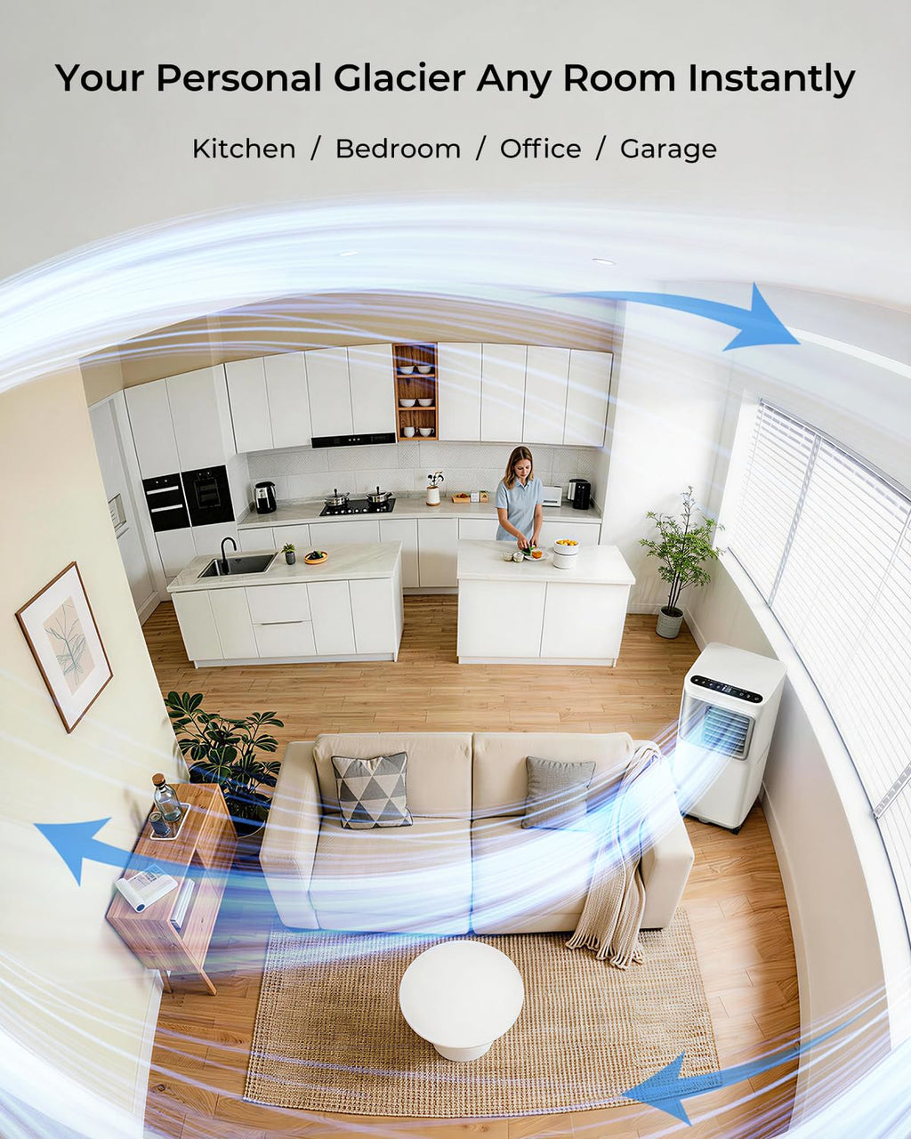 16000 BTU Portable Air Conditioners for Large Room up to 730 sq.ft 5-in-1 Smart AC Unit with WiFi APP/Remote Control, Fast Cooling
