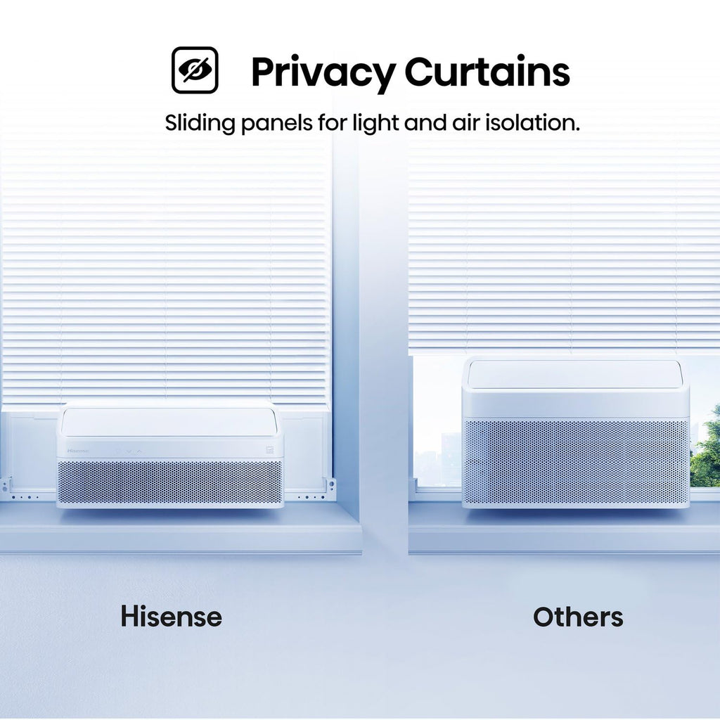 Hisense 8000 BTU Inverter Window Air Conditioner Unit, WiFi Smart App Control, Energy Efficient Quiet Cooling for Large Room