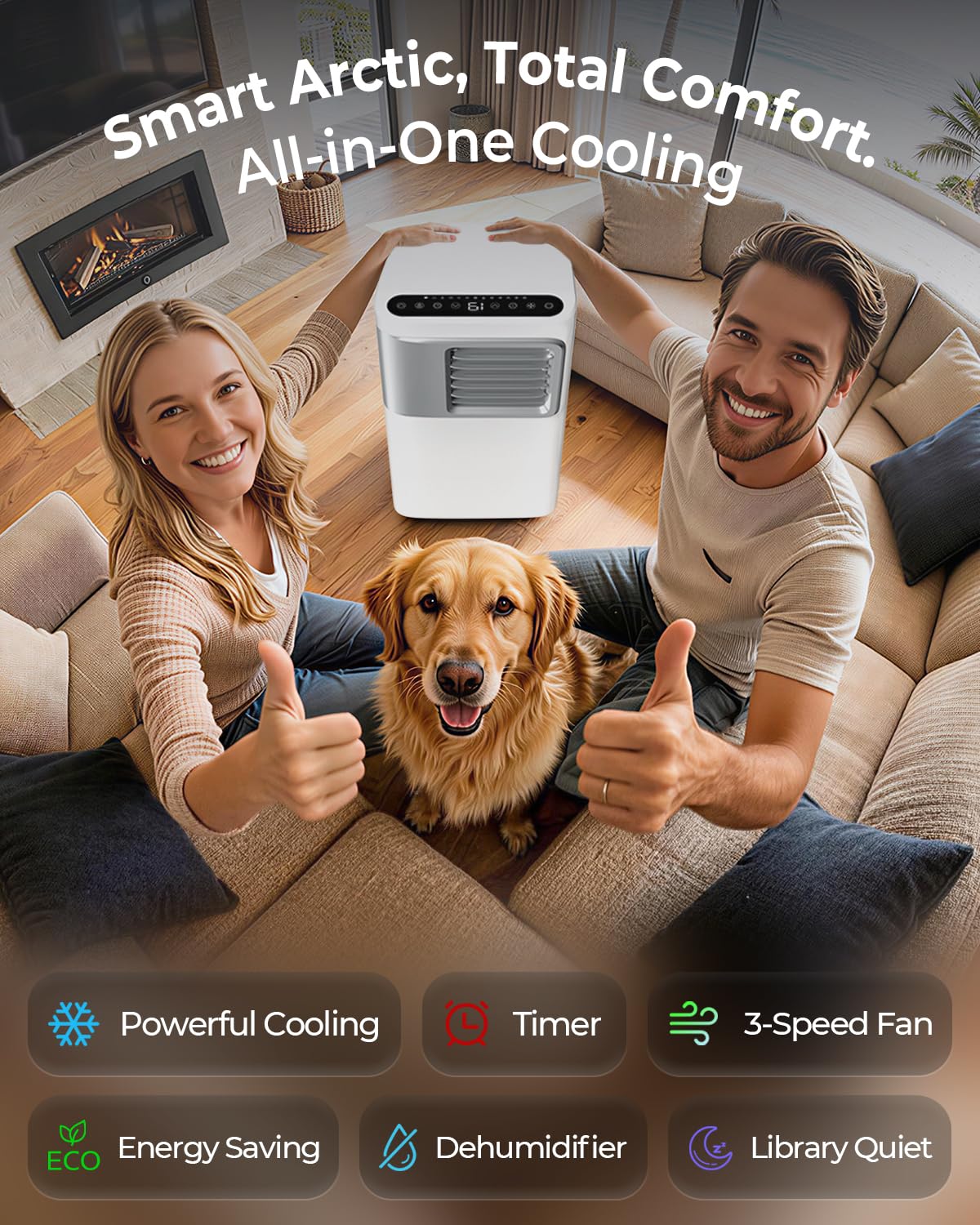 16000 BTU Portable Air Conditioners for Large Room up to 730 sq.ft 5-in-1 Smart AC Unit with WiFi APP/Remote Control, Fast Cooling