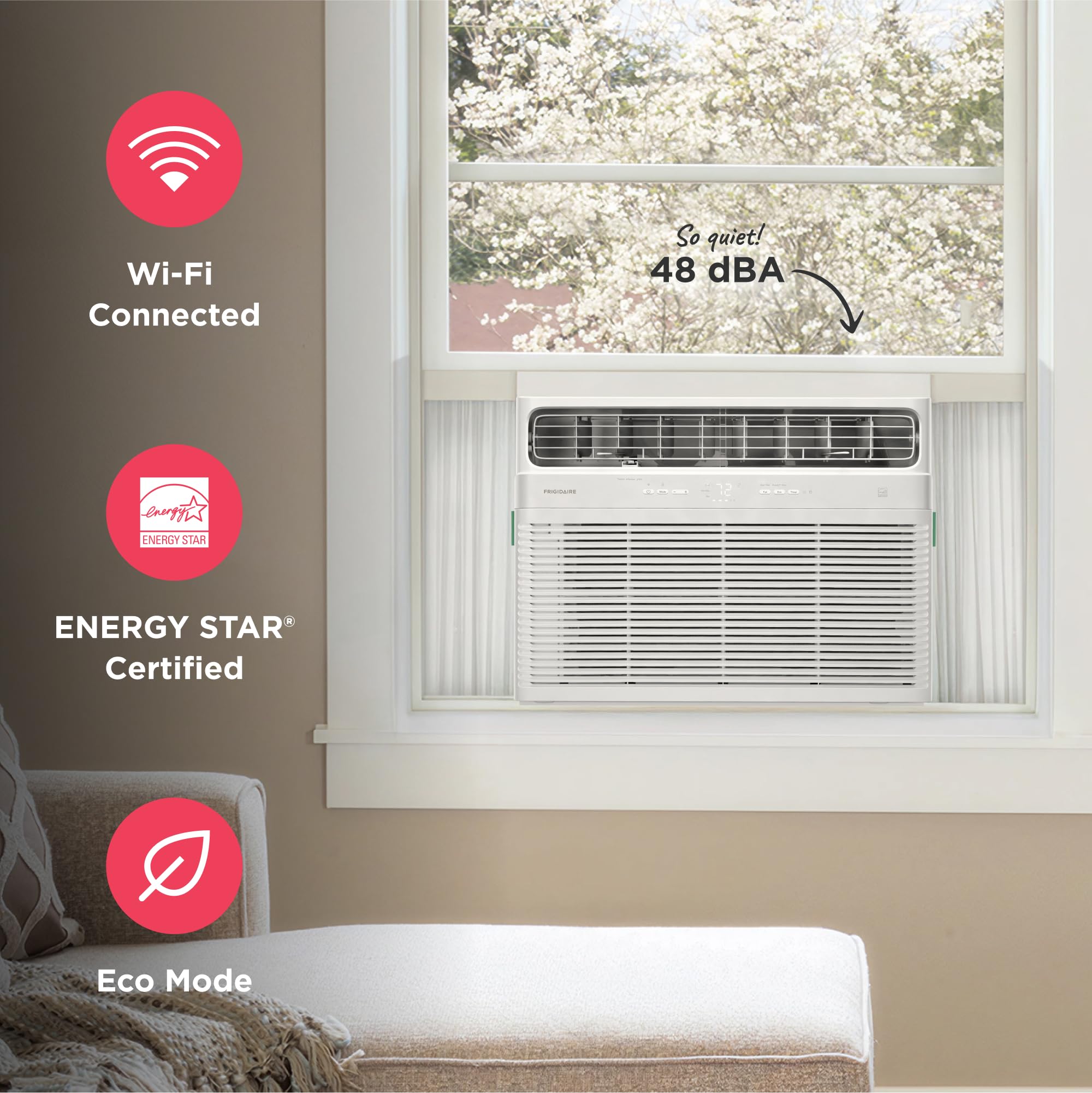 Frigidaire 24,000 BTU Smart Inverter Window Air Conditioner with Wi-Fi and Energy Star Certification, Cools Up to 1,020 Sq. Ft.