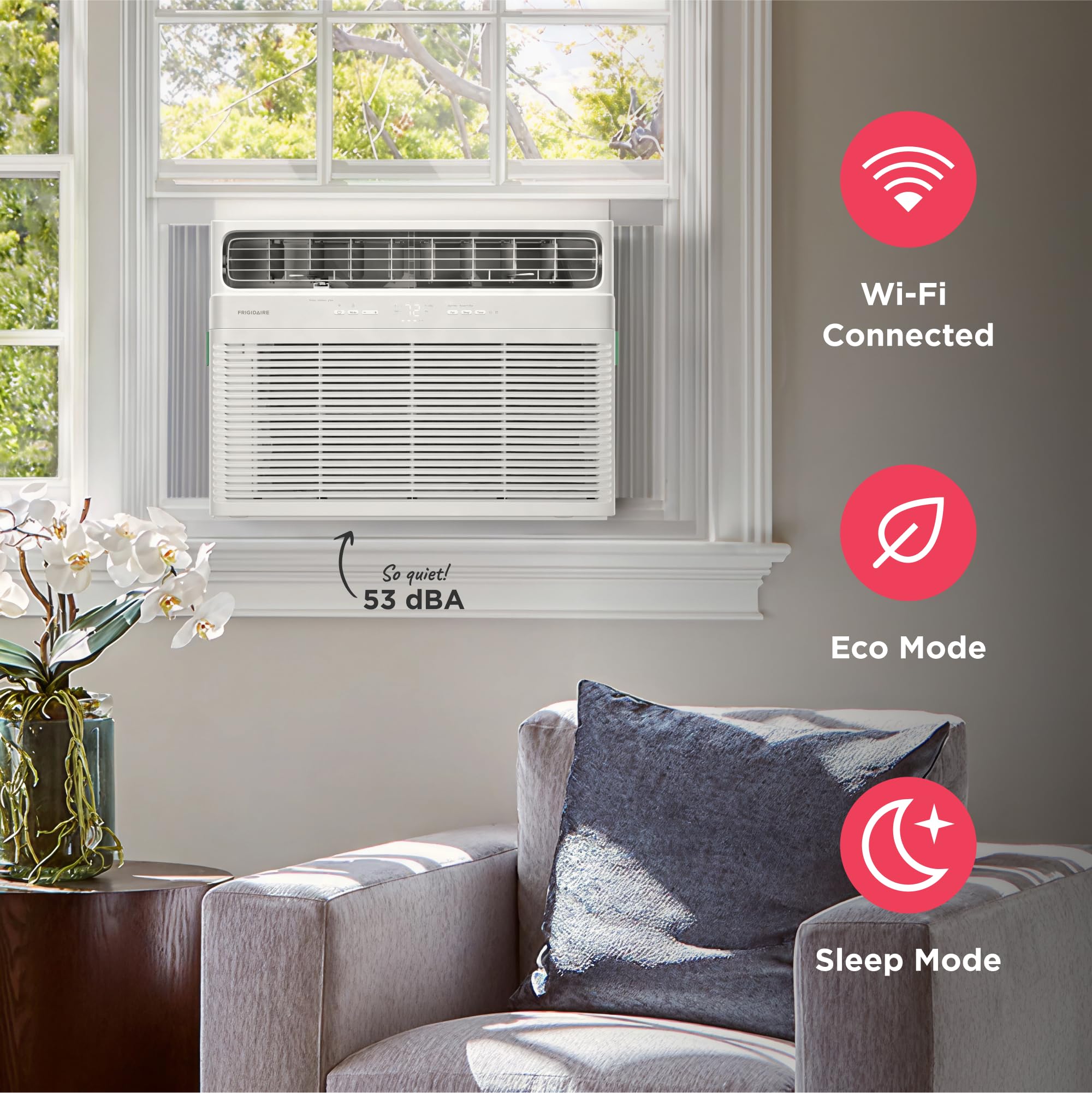 Frigidaire 18,000 BTU Smart Window Air Conditioner with Wi-Fi, Cools Up to 1,020 Sq. Ft., Remote Control, Quiet Operation